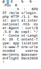 Jenny credentials in plaintext