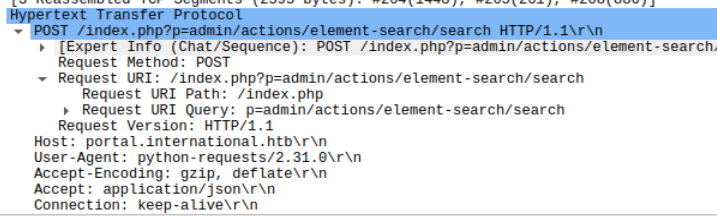 Wireshark capture